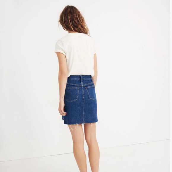 Stretch Denim Straight Mini Skirt: Step-Hem Edition - Picture 3 of 9